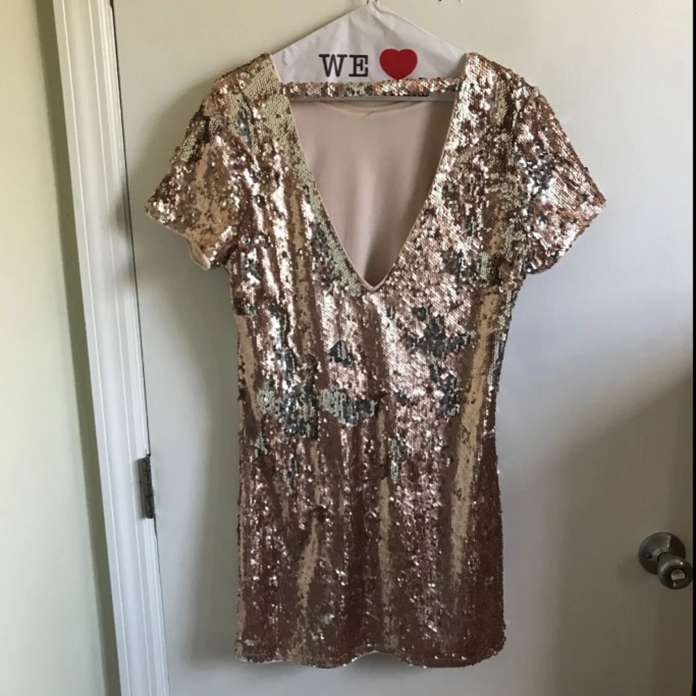Rose Gold Mini Dress